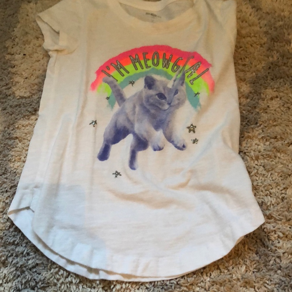 White meowgical tee shirt